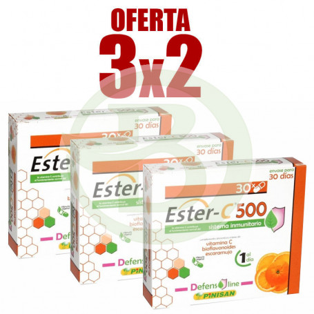 Pack 3x2 Ester C 500 30 Cápsulas Pinisan