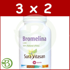 Pack 3x2 Bromelina 2.400 30 Capsule Sura Vitasan