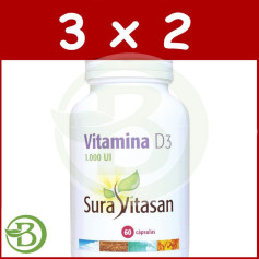 Confezione 3x2 Vitamina D3 60 Capsule Sura Vitasan