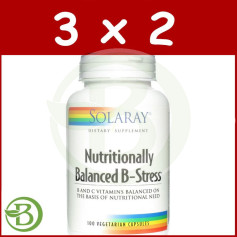 Confezione 3x2 B-Stress nutrizionalmente bilanciato 100 capsule vegetali Solaray