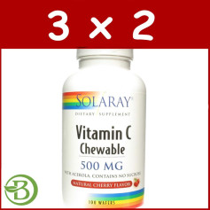 Confezione 3x2 Vitamina C 500Mg. 100 compresse masticabili Solaray