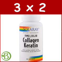 Confezione 3x2 Collagene Cheratina 60 Capsule Solaray