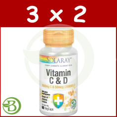 Confezione 3x2 Vitamina C+D 60 Capsule Solaray