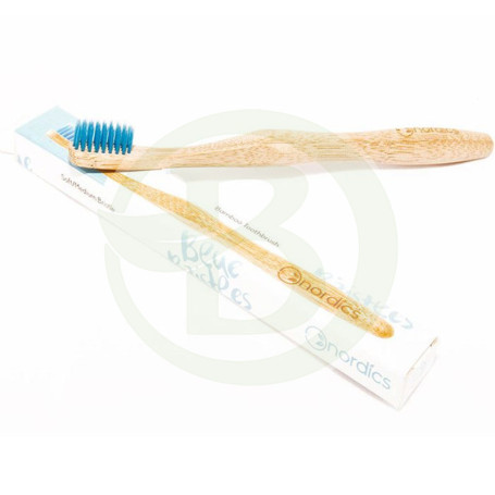 Spazzolino da denti in bambù blu