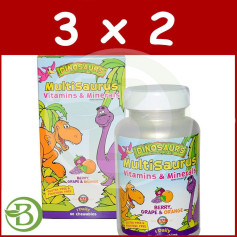 Confezione 3x2 Multisaurus 60 Dinosauri Masticabili Kal