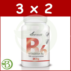 Confezione 3x2 Vitamina B6 250 Mgr. X 150 Soria Natural a rilascio prolungato