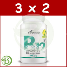 Confezione 3x2 Vitamina B12 250 Mgr. X 200 Soria Natural a rilascio prolungato