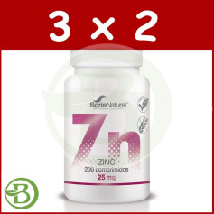Confezione 3x2 Zinco 350 Mgr. X 200 Soria Natural a rilascio prolungato