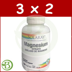 Confezione 3x2 citrato di magnesio 180 capsule Solaray
