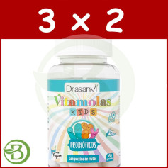 Confezione 3x2 Vitamoles probiotici per bambini 60 caramelle gommose Drasanvi
