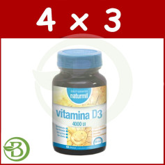 Confezione 4x3 Vitamina D3 4.000UI. 60 capsule Naturmil