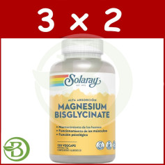 Confezione 3x2 Bisglicinato di magnesio 120 capsule Solaray