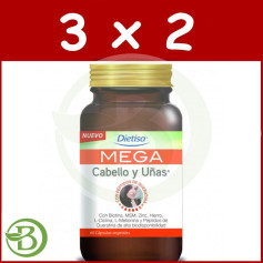 Pack 3x2 Mega Capelli e Unghie 60 Capsule Dietisa