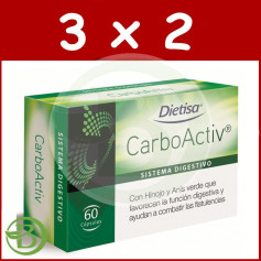 Pack 3x2 Carboactiv 60 Capsule Dietisa