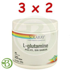 Confezione 3x2 L-Glutammina in Polvere 300Gr. Sapore neutro Solaray