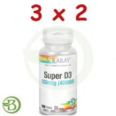 Confezione 3x2 Super D3 4000Ui 100 Perle Solaray