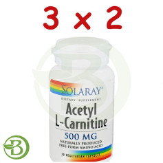 Confezione 3x2 Acetil L-Carnitina 500Mg. 30 capsule Solaray