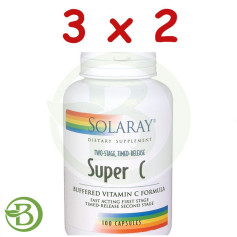 Confezione 3x2 Super C 100 capsule Solaray