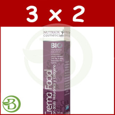 Confezione 3x2 Crema Viso All&#39;Acido Ialuronico E Collagene 50Ml. Bio Nutriox Bifemme