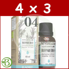 Confezione 4x3 Essenza Di Rosmarino Biologica 15 Ml Eladiet
