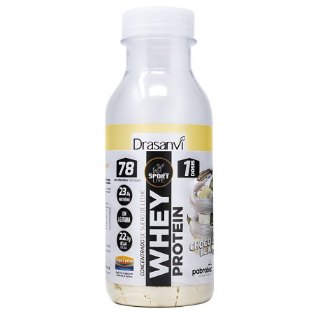 Bottiglia monodose Whey Protein Concen..Choco Blanco 30G Drasanvi
