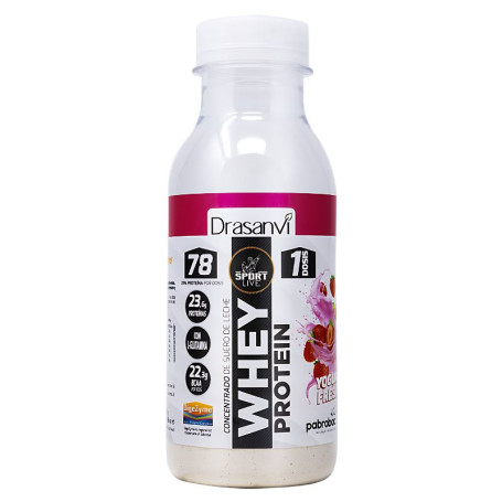 Flaconcino Monodose Whey Protein Concentrato Yogurt Fragola 30G Drasanvi