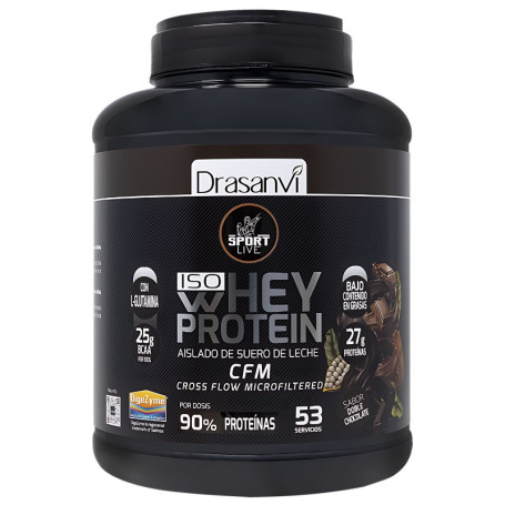 Proteine Whey Isolate Doppio Cioccolato 1.6Kg Sport Live Drasanvi