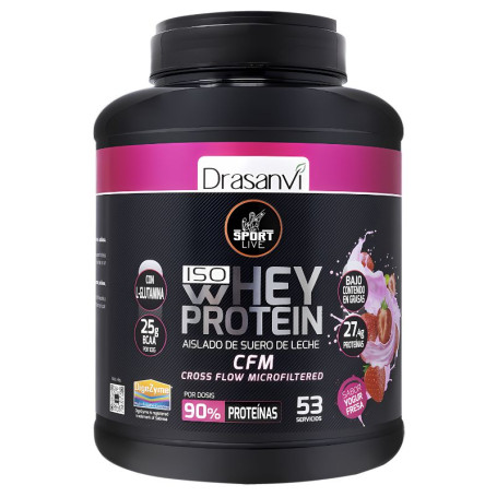 Yogurt alla fragola isolato di proteine del siero di latte 1.6Kg Sport Live Drasanvi