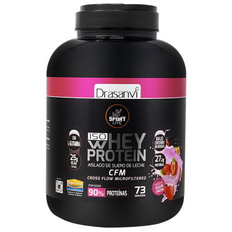 Yogurt alla fragola isolato di proteine del siero di latte 2,2Kg Sport Live Drasanvi