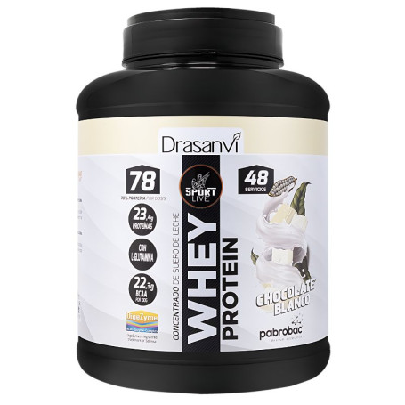 Concentrato di proteine del siero di latte White Choco 1450G Sport Live Drasanvi