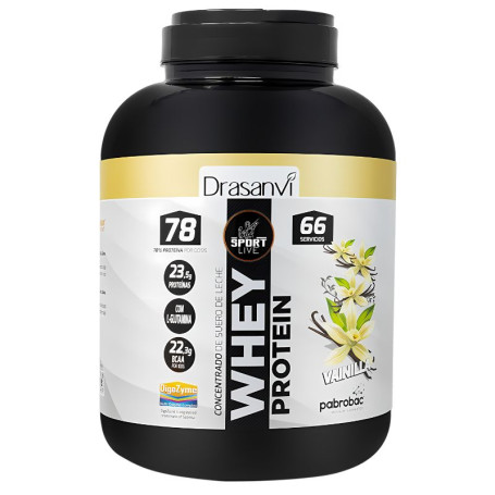Concentrato di proteine del siero di latte alla vaniglia 2Kg Sport Live Drasanvi