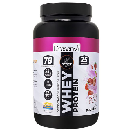 Concentrato di proteine del siero di latte Yogurt alla fragola 750G Sport Live Drasanvi