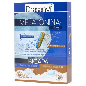 Doppio strato di melatonina ritardata 30 compresse Drasanvi