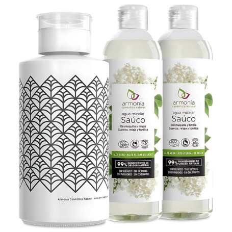 Confezione 2Ud Acqua Micellare Sauco Bio + Bottiglia in Vetro Armonia