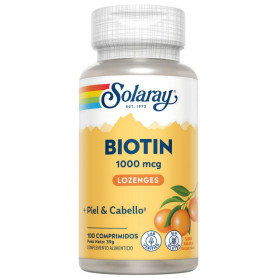 Biotina 1000Mcg 100 compresse Solaray al gusto di arancia