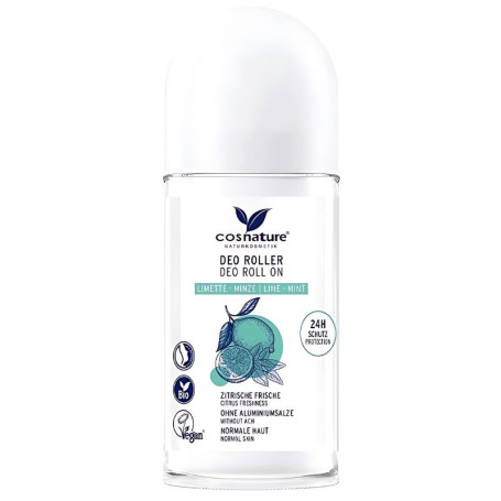 Deodorante Roll-On 24H Menta &amp; Lime Biologico 50 Ml Cosnature