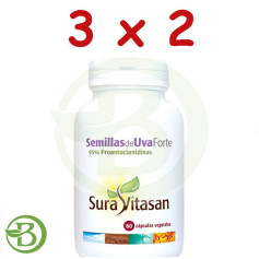 Confezione 3x2 Semi d'Uva Forte 60 Capsule Sura Vitasan