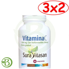 Confezione 3x2 Vitamina C 1.000 mg. 60 compresse Sura Vitasan