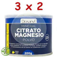 Confezione 3x2 Polvere Minerale Di Citrato Di Magnesio Aroma Limone 200Gr Drasanvi