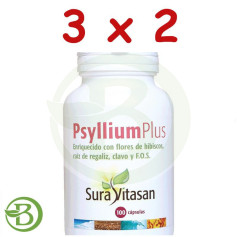 Confezione 3x2 Psyllium Plus + FOS 100 Capsule Sura Vitasan