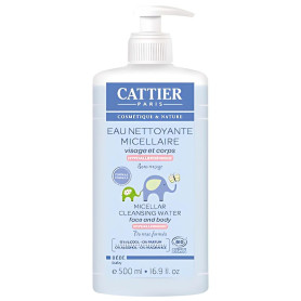 Acqua Detergente Viso e Corpo Biologica per Bambini 500Ml Cattier