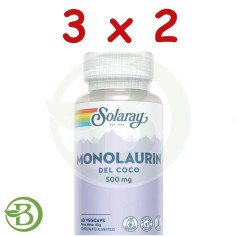 Confezione 3x2 Monolaurina 500Mg 60 Capsule Vegetali Solaray