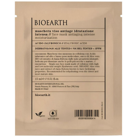 Maschera viso idratante antietà Bioearth