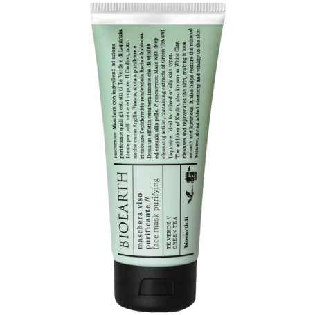 Maschera Viso Purificante al Tè Verde 100Ml Bioearth