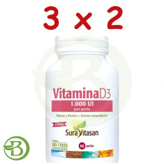 Confezione 3x2 Vitamina D3 1.000Ui 60 Perle Sura Vitasan