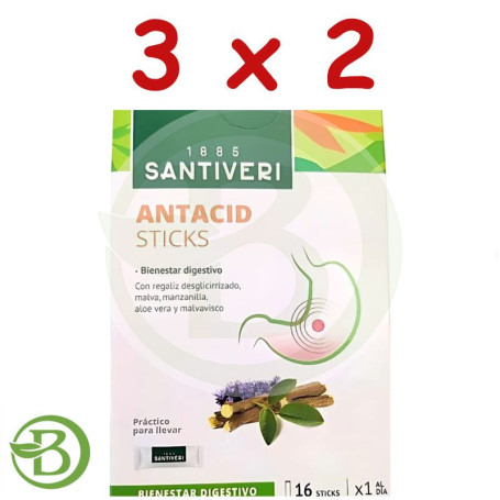 Pack 3x2 Antacid 16 Sticks Santiveri