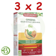 Confezione 3x2 Ginseng biologico Pappa reale 20 fiale Superdiet