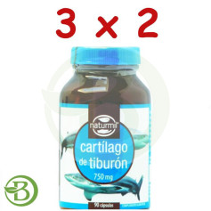 Confezione 3x2 Cartilagine di squalo 750 mg. 90 capsule Naturmil