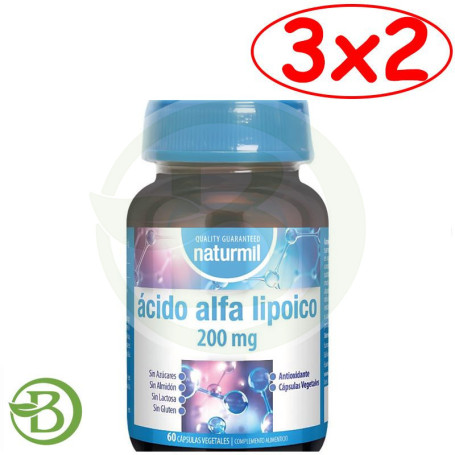 Pack 3x2 Acido Alfa Lipoico 200Mg 60 Comprimidos Naturmil