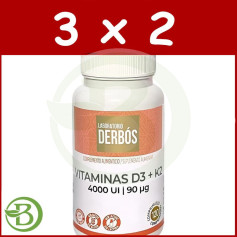 Confezione 3x2 Vitamine D3 + K2 4000Ui 120 Compresse Derbós